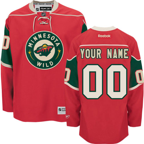 Youth Reebok Minnesota Wild Customized Authentic Red Home NHL Jersey