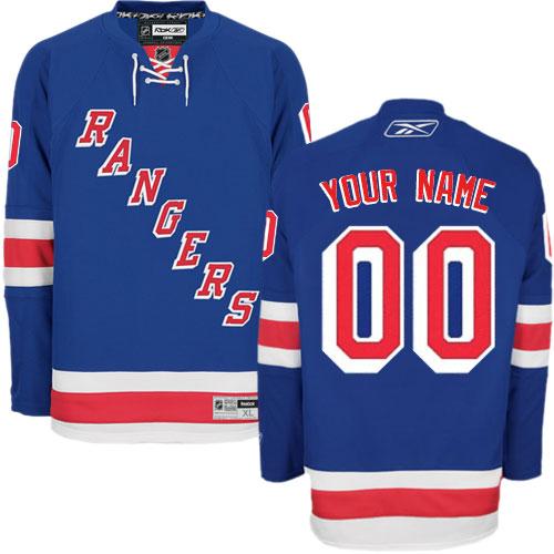 Youth Reebok New York Rangers Customized Authentic Royal Blue Home NHL Jersey