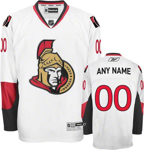 Youth Reebok Ottawa Senators Customized Authentic White Away NHL Jersey