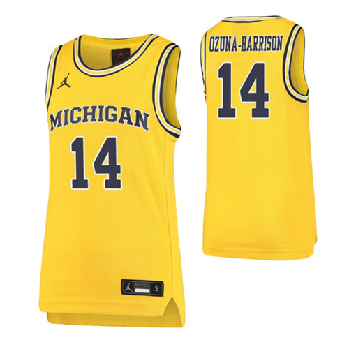Youth Rico Ozuna-Harrison Jersey Maize Michigan Wolverines Replica