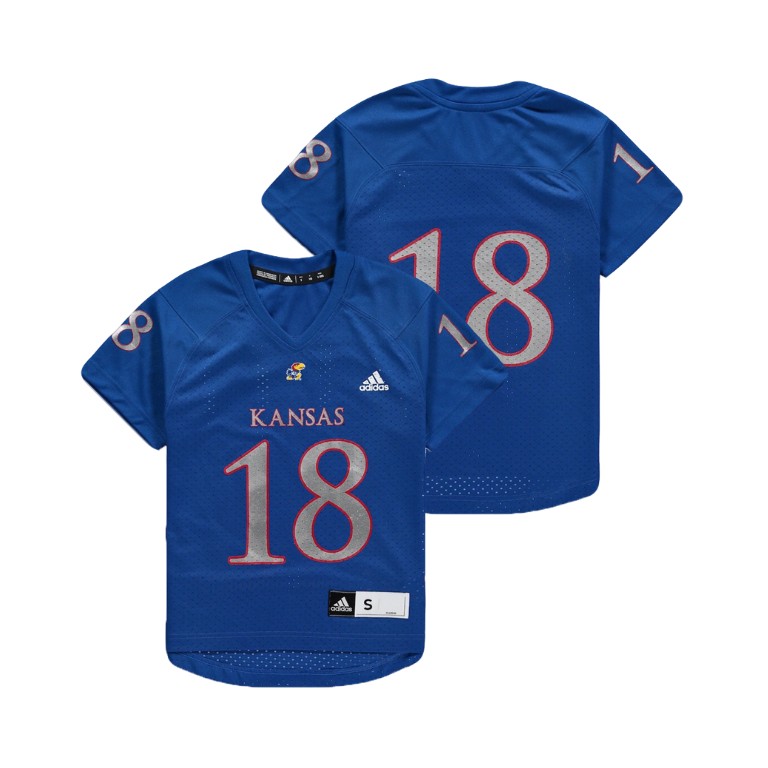 Youth Royal Adidas College Football Kansas Jayhawks Replica Jersey