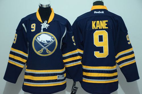 Youth Sabres #9 Evander Kane Navy Blue Stitched NHL Jersey