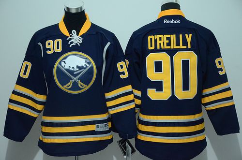 Youth Sabres #90 Ryan O'Reilly Navy Blue Stitched NHL Jersey