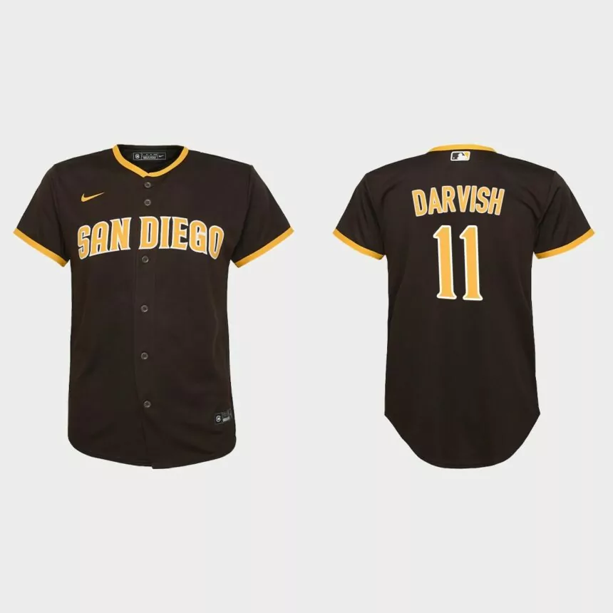Youth San Diego Padres #11 Yu Darvish Nike Brown Replica Road Player Jersey
