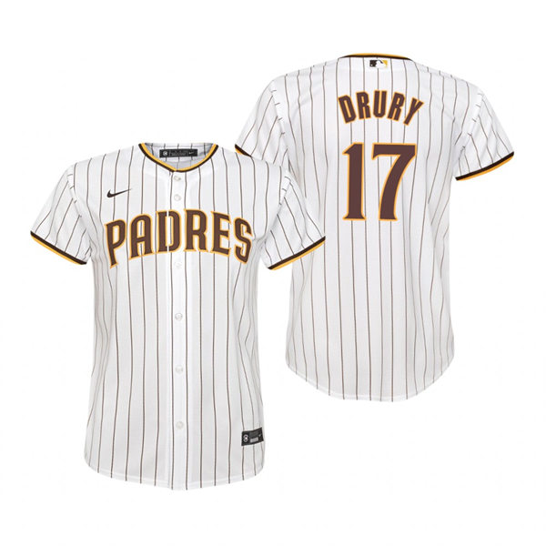 Youth San Diego Padres #17 Brandon Drury White Home Jersey