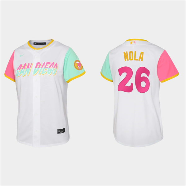 Youth San Diego Padres #26 Austin Nola White 2022 City Connect Jersey