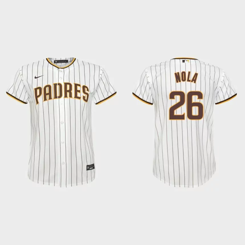 Youth San Diego Padres #26 Austin Nola White Replica Home Jersey