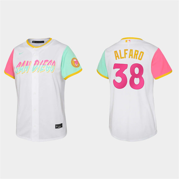 Youth San Diego Padres #38 Jorge Alfaro White 2022 City Connect Jersey