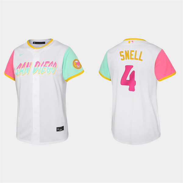 Youth San Diego Padres #4 Blake Snell White 2022 City Connect Jersey