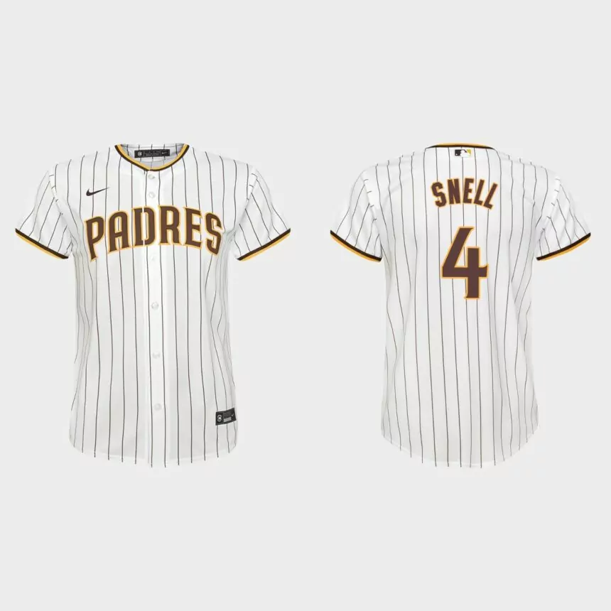 Youth San Diego Padres #4 Blake Snell White Replica Home Jersey