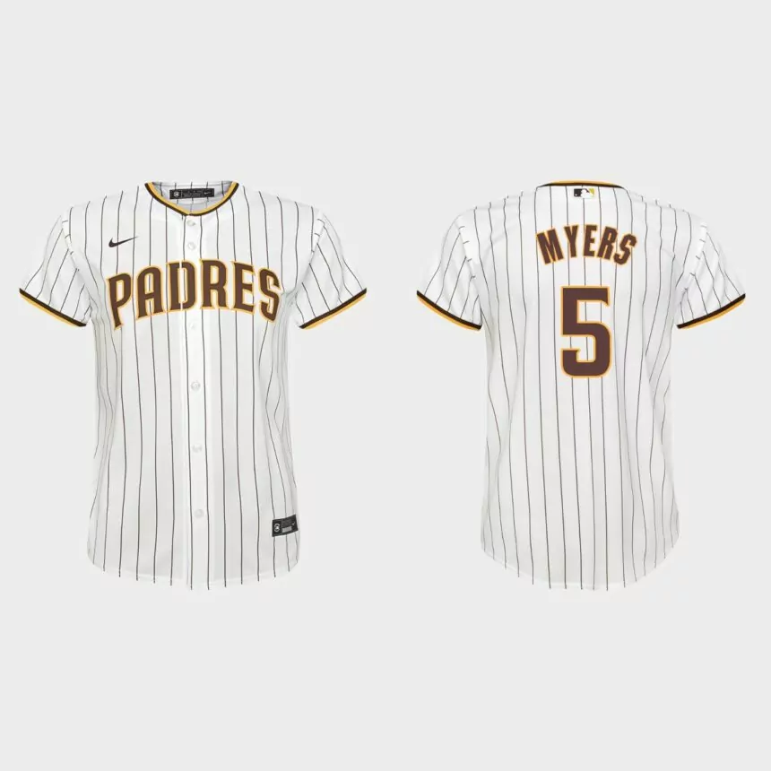 Youth San Diego Padres #5 Wil Myers White Replica Home Jersey