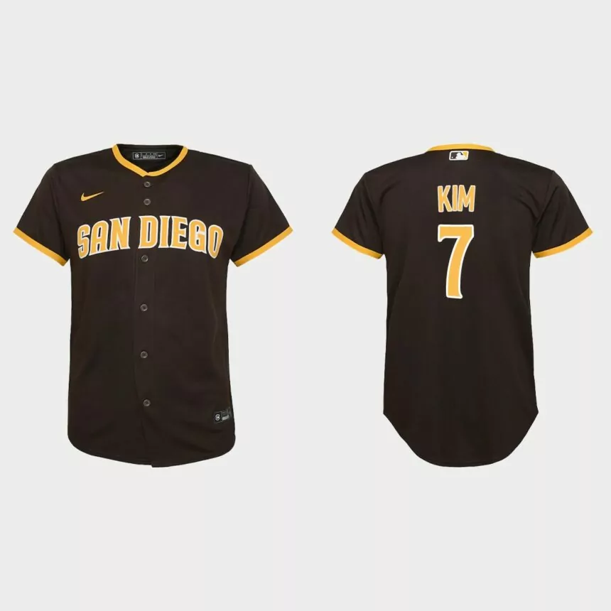 Youth San Diego Padres #7 Ha-Seong Kim Nike Brown Replica Road Player Jersey