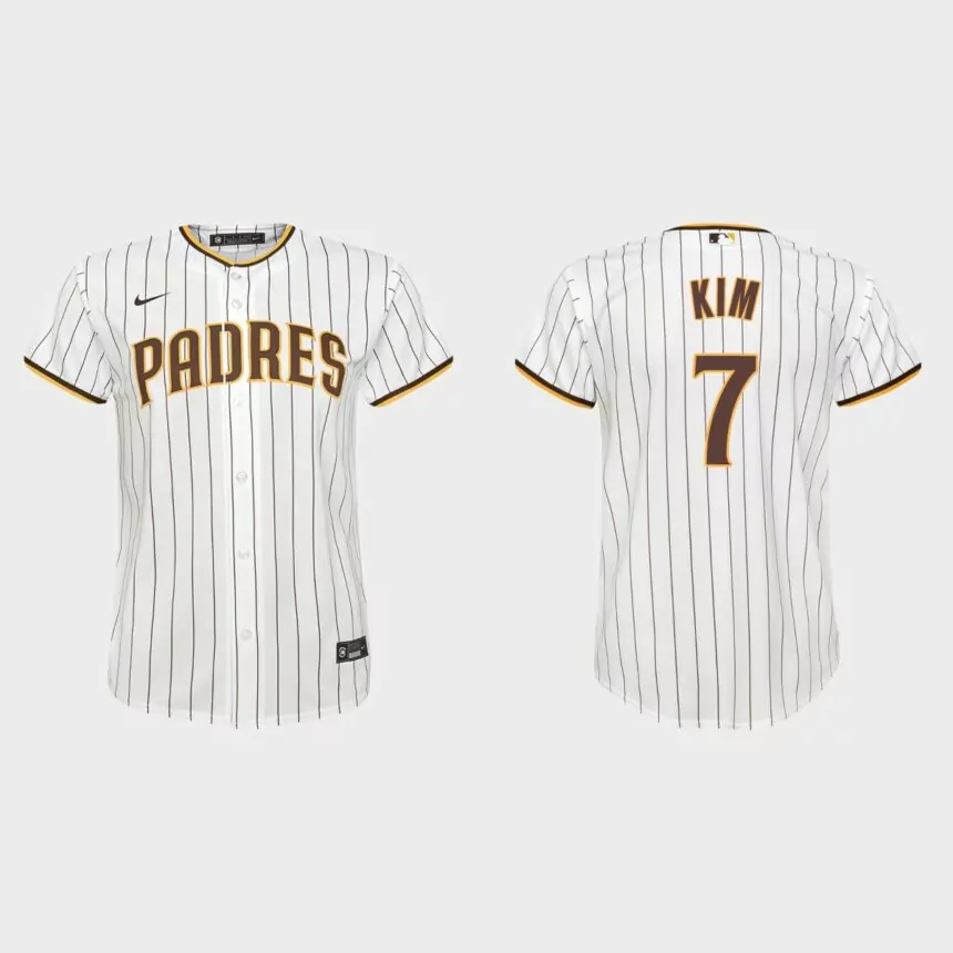 Youth San Diego Padres #7 Ha-Seong Kim Nike White Replica Home Jersey