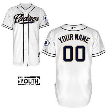 Youth San Diego Padres Authentic Personalized Home White MLB Jersey Cheap