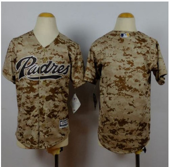 Youth San Diego Padres Blank Camo Alternate 2 Stitched Baseball Jersey