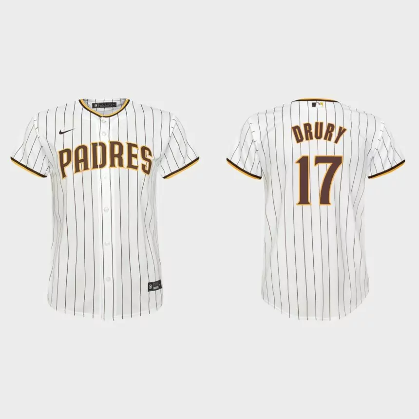 Youth San Diego Padres Brandon Drury White Replica Home Jersey