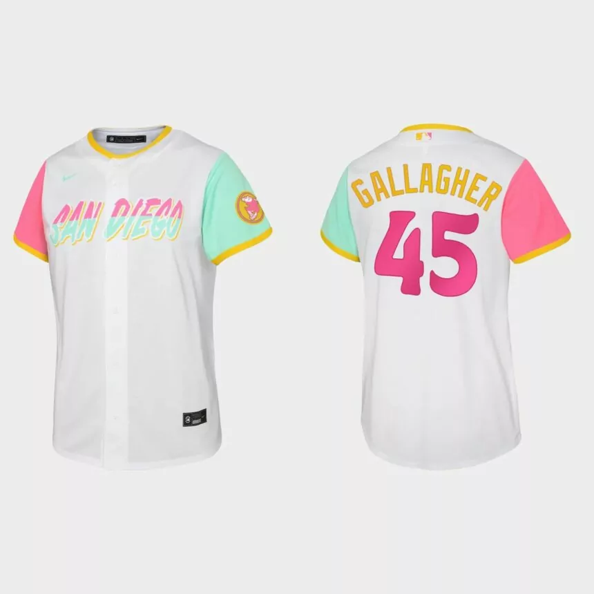 Youth San Diego Padres Cam Gallagher White 2022 City Connect Replica Jersey