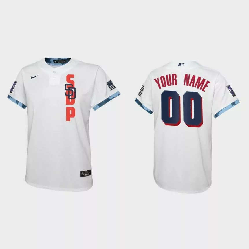 Youth San Diego Padres Custom White 2021 MLB All-Star Game Jersey
