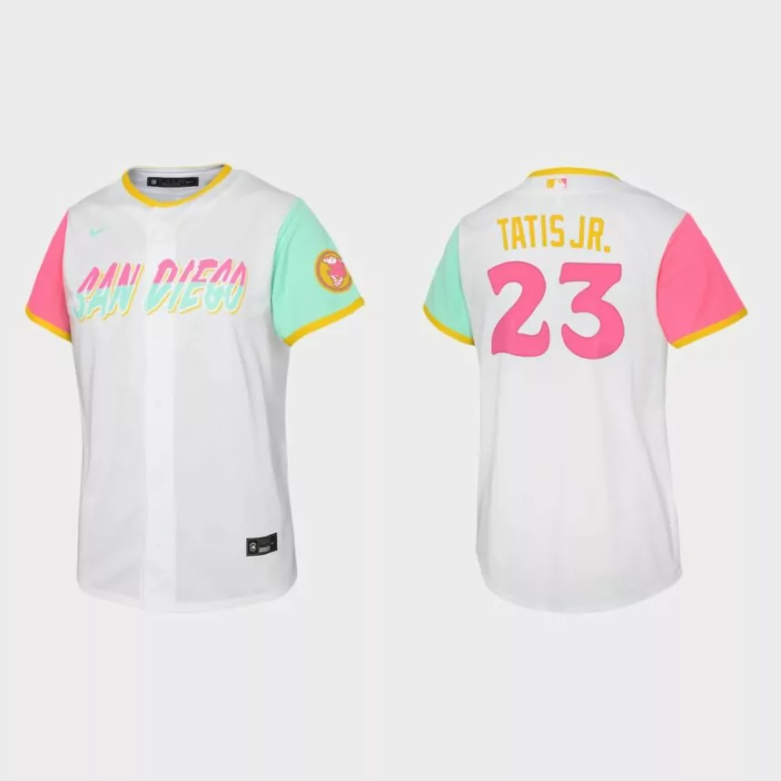 Youth San Diego Padres Fernando Tatis Jr. White 2022 City Connect Replica Jersey