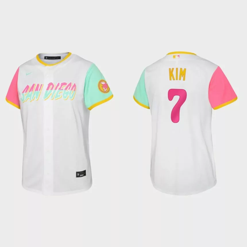 Youth San Diego Padres Ha-Seong Kim White 2022 City Connect Replica Jersey