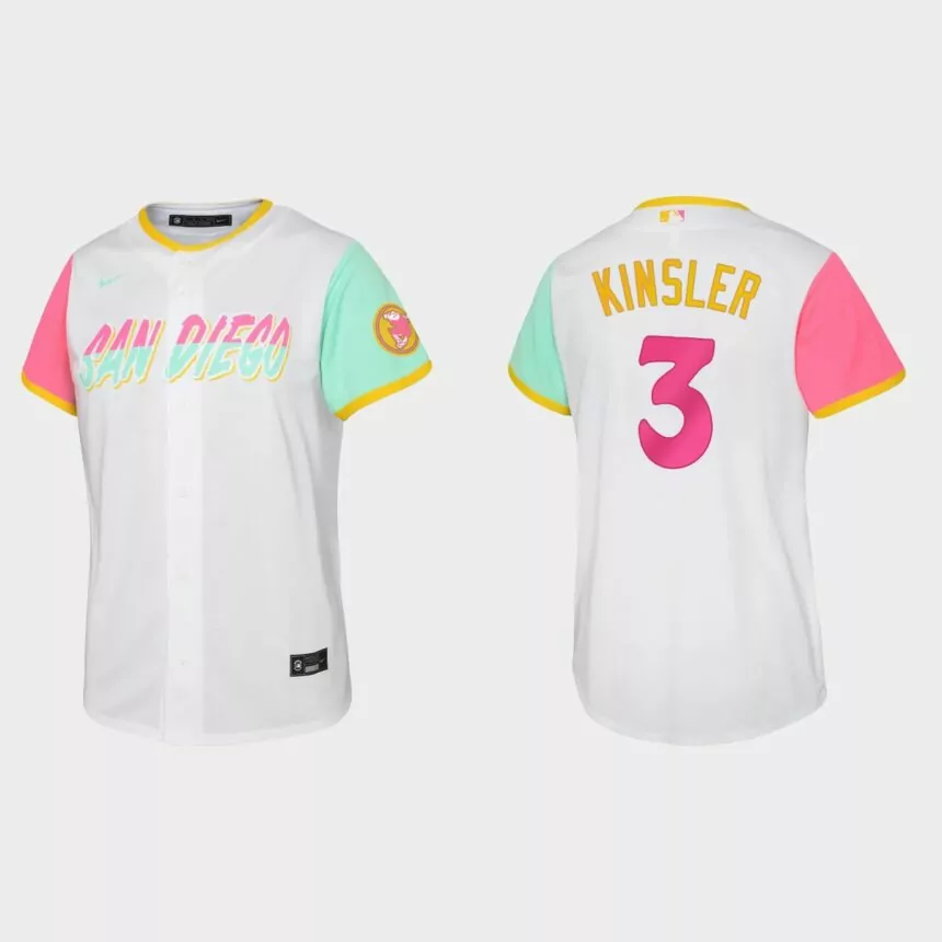 Youth San Diego Padres Ian Kinsler White 2022 City Connect Replica Jersey