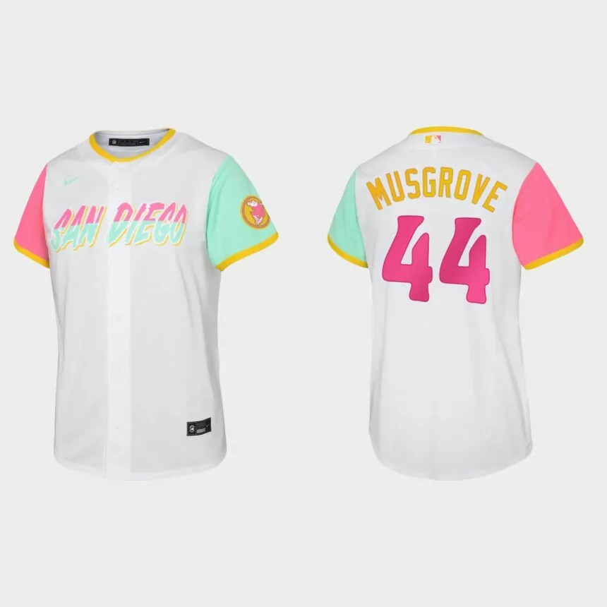 Youth San Diego Padres Joe Musgrove White 2022 City Connect Replica Jersey