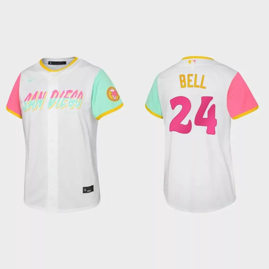 Youth San Diego Padres Josh Bell White 2022 City Connect Replica Jersey