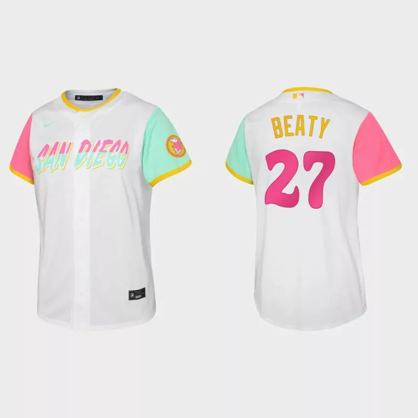 Youth San Diego Padres Matt Beaty White 2022 City Connect Replica Jersey