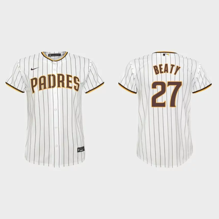 Youth San Diego Padres Matt Beaty White Replica Home Jersey