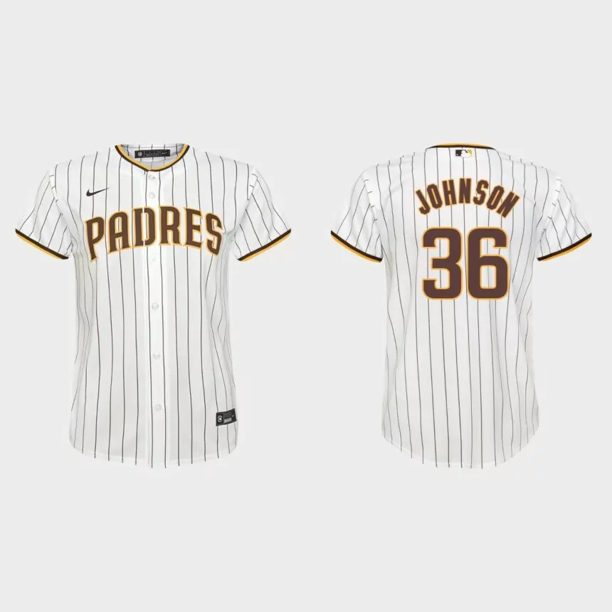 Youth San Diego Padres Pierce Johnson White Replica Home Jersey