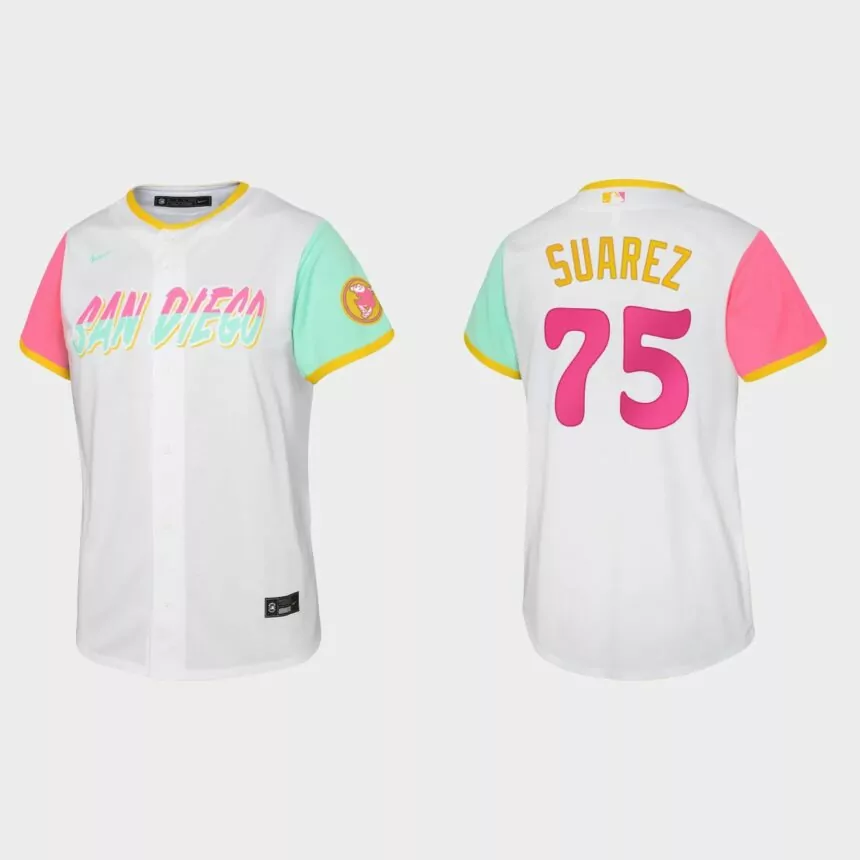 Youth San Diego Padres Robert Suarez White 2022 City Connect Replica Jersey