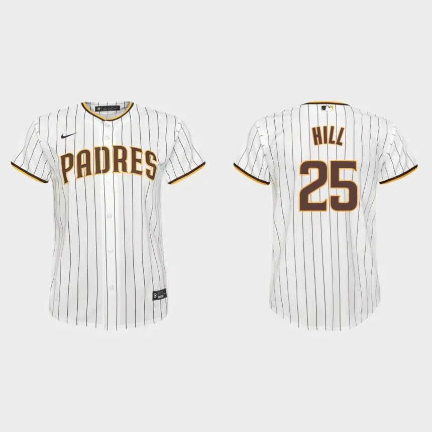 Youth San Diego Padres Tim Hill White Replica Home Jersey