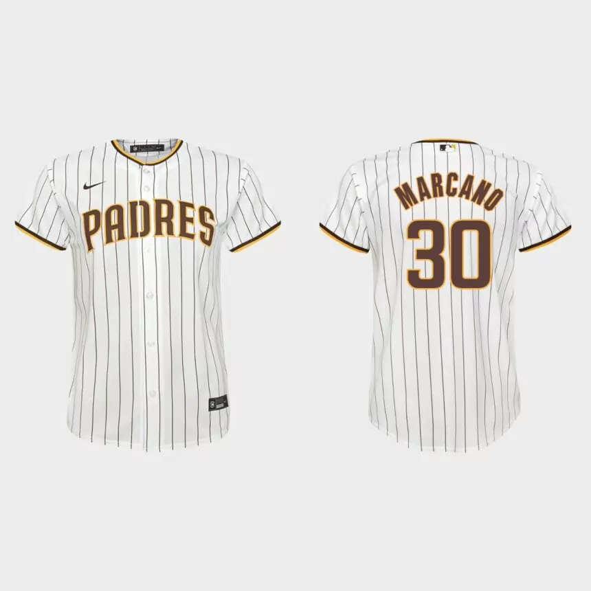Youth San Diego Padres Tucupita Marcano White Replica Home Jersey