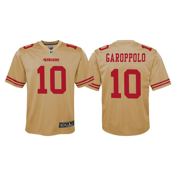 Youth San Francisco 49ers #10 Jimmy Garoppolo Gold Inverted Game Jersey