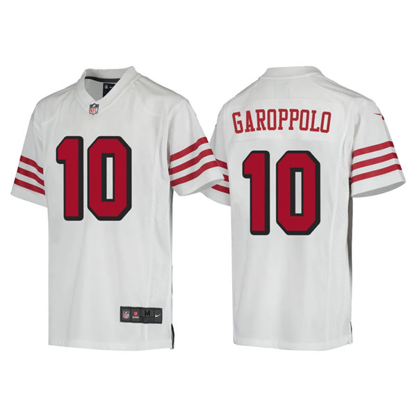 Youth San Francisco 49ers #10 Jimmy Garoppolo Nike White Retro Throwback Classic Jersey