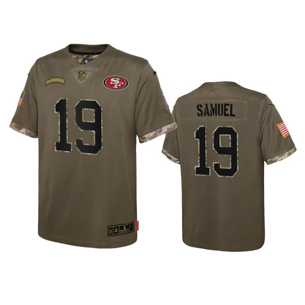 Youth San Francisco 49ers #19 Deebo Samuel Olive 2022 Salute To Service Limited Jersey