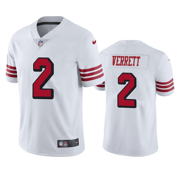 Youth San Francisco 49ers #2 Jason Verrett Nike White Retro 1994 75th Anniversary Throwback Classic Limited Jersey