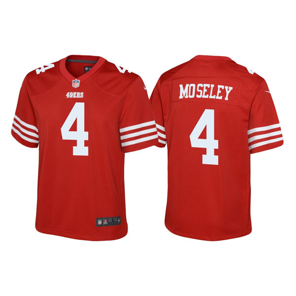 Youth San Francisco 49ers #4 Emmanuel Moseley Nike Scarlet Alternate Throwback Classic Jersey