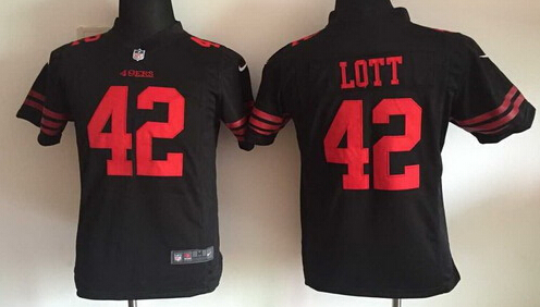 Youth San Francisco 49ers #42 Ronnie Lott 2015 Nike Black Game Jersey