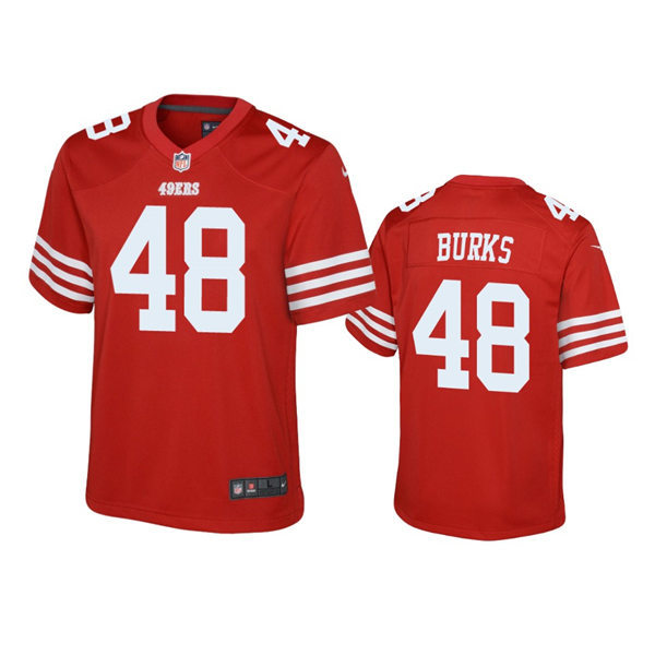 Youth San Francisco 49ers #48 Oren Burks Nike Scarlet Limited Player Jersey