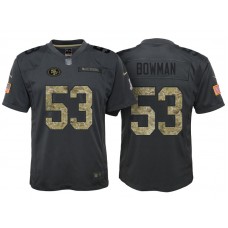 Youth San Francisco 49ers #53 NaVorro Bowman Camo Anthracite 2016 Salute to Service Game Jersey