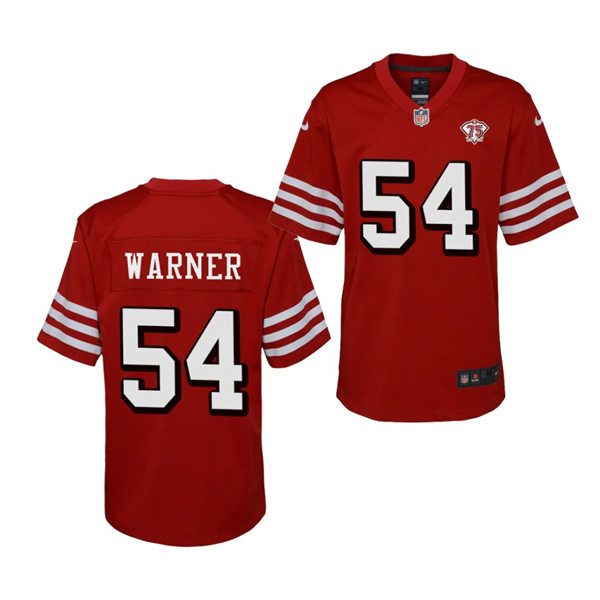 Youth San Francisco 49ers #54 Fred Warner Nike Scarlet Retro 1994 75th Anniversary Classic Jerery