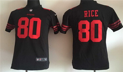 Youth San Francisco 49ers #80 Jerry Rice 2015 Nike Black Game Jersey