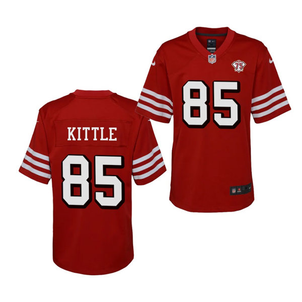Youth San Francisco 49ers #85 George Kittle Nike Scarlet Retro 1994 75th Anniversary Classic Jerery