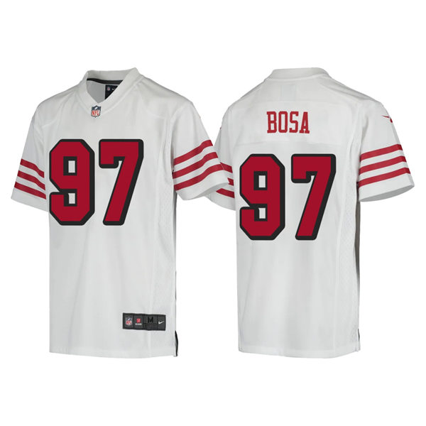Youth San Francisco 49ers #97 Nick Bosa Nike White Retro Throwback Classic Jersey