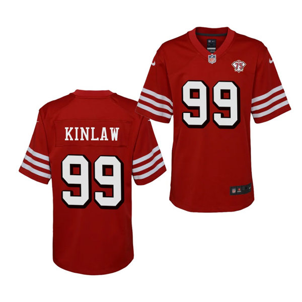 Youth San Francisco 49ers #99 Javon Kinlaw Nike Scarlet Retro 1994 75th Anniversary Classic Jerery