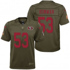 Youth San Francisco 49ers Navorro Bowman Olive 2017 Salute to Service Game Jersey