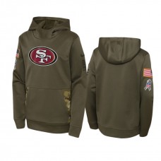 Youth San Francisco 49ers Nike Olive 2022 Salute to Service Performance Hoodie