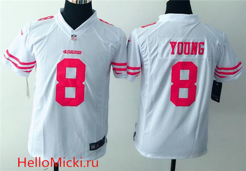 Youth San Francisco 49ers Retired Player #8 Steve Young White NFL Nike Game Jersey