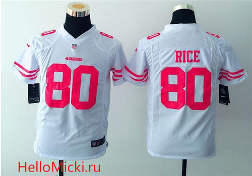Youth San Francisco 49ers Retired Player #80 Jerry Rice White NFL Nike Game Jersey